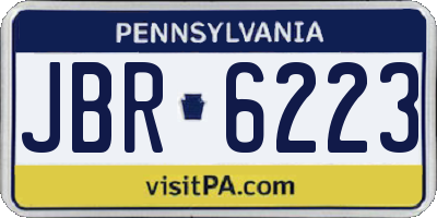 PA license plate JBR6223
