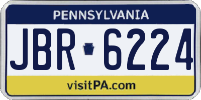 PA license plate JBR6224