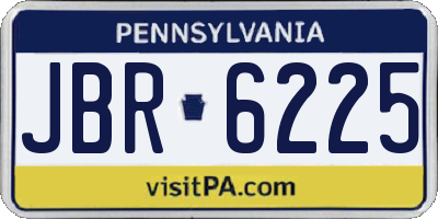 PA license plate JBR6225