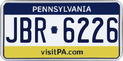 PA license plate JBR6226