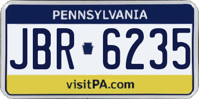 PA license plate JBR6235