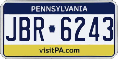PA license plate JBR6243