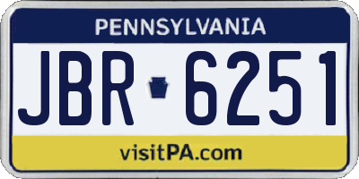 PA license plate JBR6251