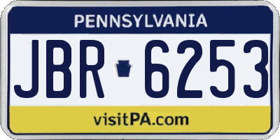 PA license plate JBR6253
