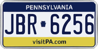 PA license plate JBR6256