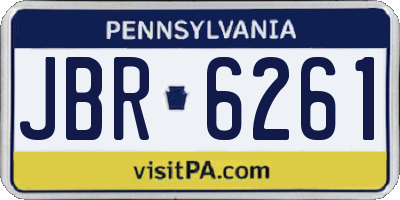 PA license plate JBR6261
