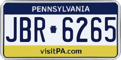 PA license plate JBR6265