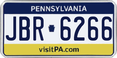 PA license plate JBR6266
