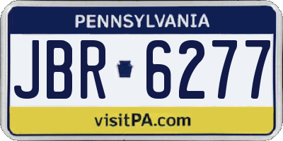 PA license plate JBR6277