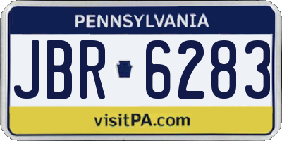 PA license plate JBR6283