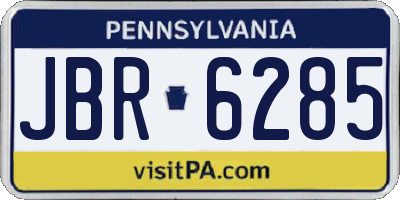 PA license plate JBR6285