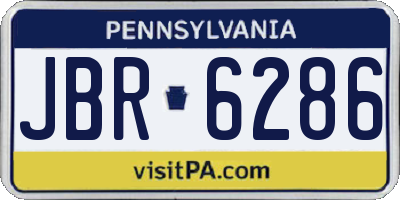 PA license plate JBR6286