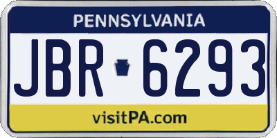 PA license plate JBR6293