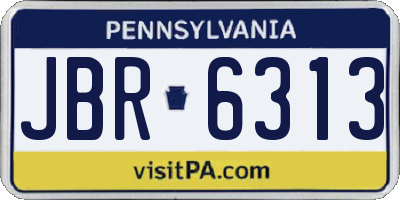 PA license plate JBR6313