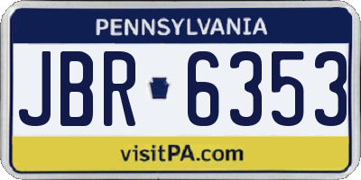 PA license plate JBR6353