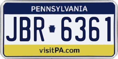 PA license plate JBR6361