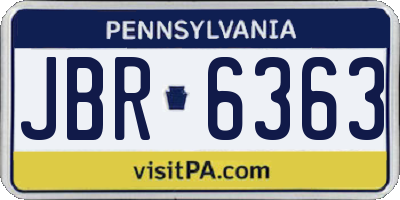PA license plate JBR6363