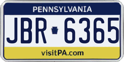 PA license plate JBR6365