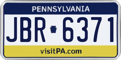 PA license plate JBR6371