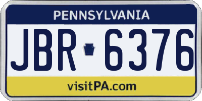 PA license plate JBR6376