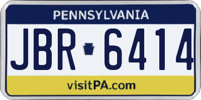 PA license plate JBR6414