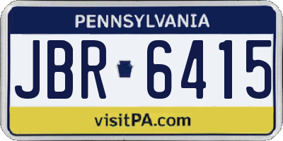 PA license plate JBR6415
