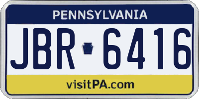 PA license plate JBR6416