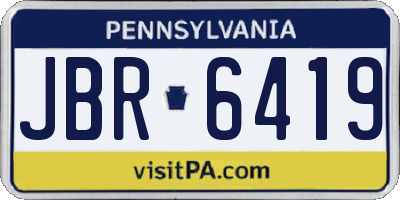 PA license plate JBR6419