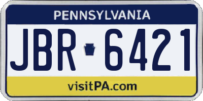 PA license plate JBR6421