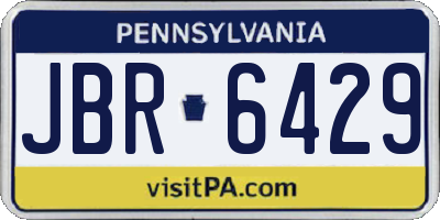 PA license plate JBR6429