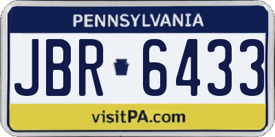 PA license plate JBR6433