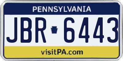 PA license plate JBR6443