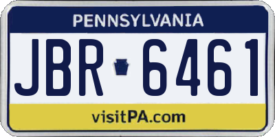 PA license plate JBR6461