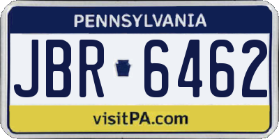 PA license plate JBR6462