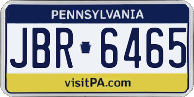 PA license plate JBR6465