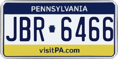 PA license plate JBR6466