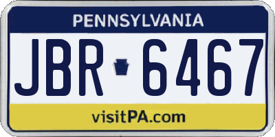 PA license plate JBR6467