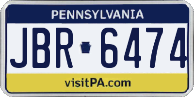 PA license plate JBR6474