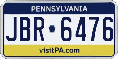 PA license plate JBR6476