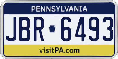 PA license plate JBR6493