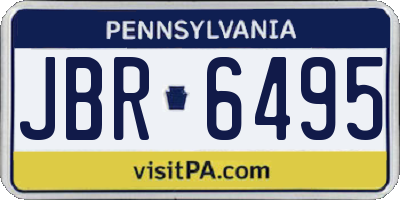 PA license plate JBR6495