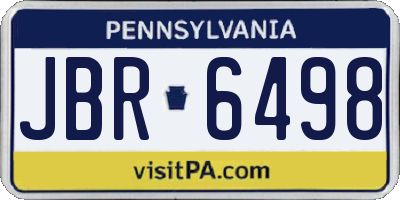 PA license plate JBR6498