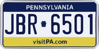PA license plate JBR6501