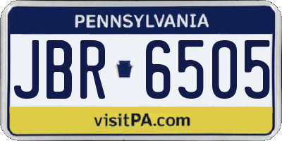 PA license plate JBR6505