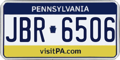 PA license plate JBR6506