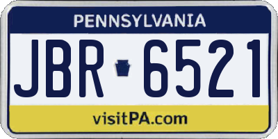 PA license plate JBR6521