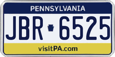 PA license plate JBR6525