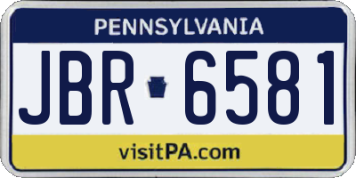 PA license plate JBR6581