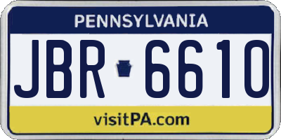 PA license plate JBR6610