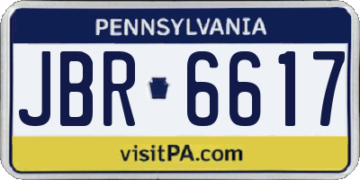 PA license plate JBR6617